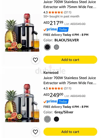 Kenwood 700W Stainless Steel Juicer like new