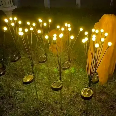 Garden Solar LED Flower Stake Lights - Warm White (Set)6led 8led and 12led