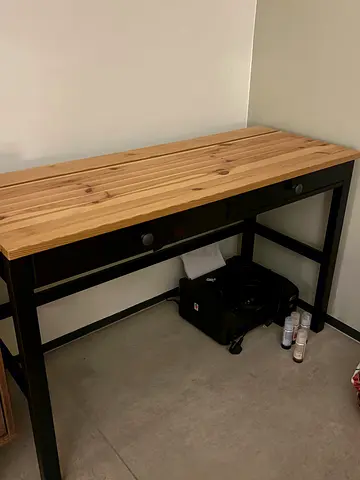 IKEA HEMNES Desk with 2 Drawers, Black-Brown/Light Brown, 120x47 cm