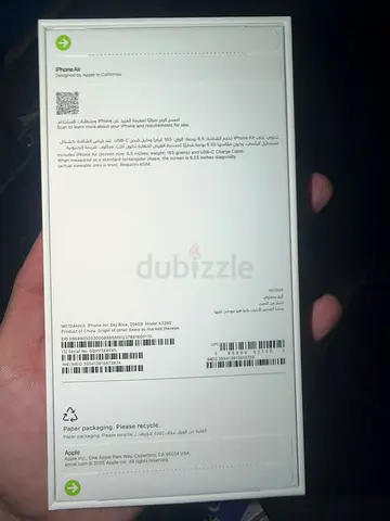 Brand New Sealed iPhone Air 256GB UAE Version – Warranty