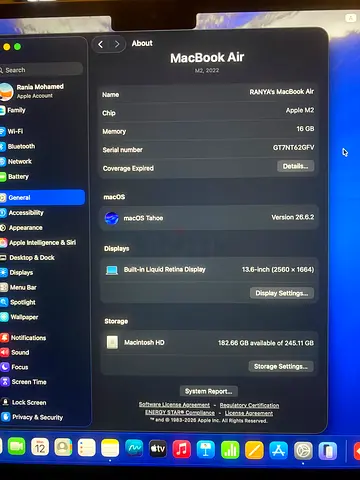 MacBook Air M2 2022 - 8GB RAM, 256GB SSD, Space Gray