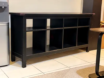 IKEA Kallax-style Console Shelving Unit - Black, 8 Cubes
