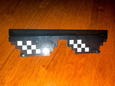 Pixelated 'Deal With It' Party Sunglasses - Black Plastic