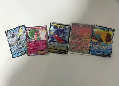Mix of 5 TCG Pokemon Cards at normal condition and all of them are holo and the mew ex costs 200 aed