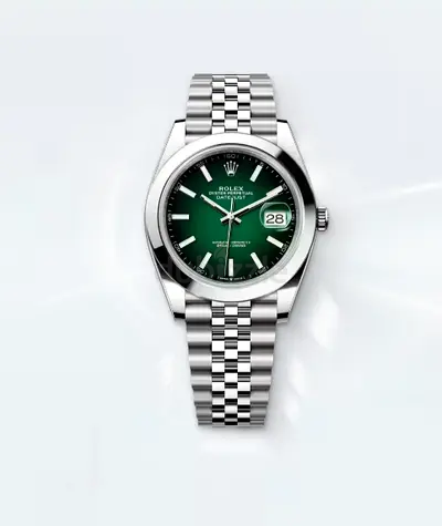 Rolex Date just Jubilee Bracelet Oyster steel Reference 126300 Green Ombre