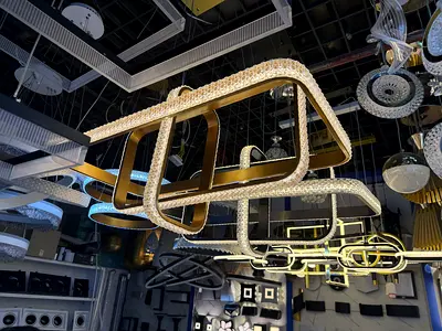 Modern Rectangular Crystal LED Chandelier - Large Designer Lighting