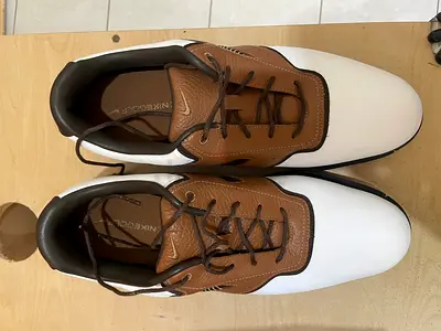 Nike Men’s Golf Shoes White & Brown US 11 brand new