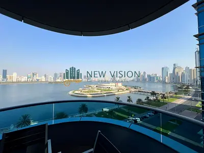 Free AC | Parking, Gym & Pool | Sea View | 4 Cheques | Security Cheque | Built-in Wardrobes | First Row on Khalid Lagoon
