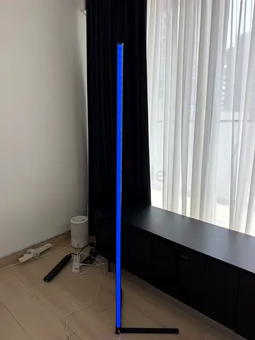 Slim RGB LED Corner Floor Lamp - Adjustable Color Mood Light