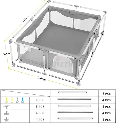 Foldable Baby Playpen / Play Yard - 120x120x60 cm