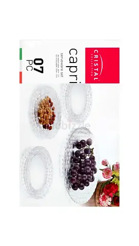 Crystal Capri 7-piece Clear Glass Serving Plates Set