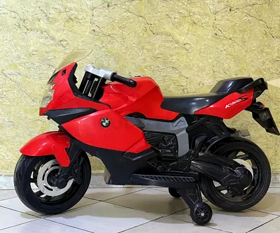 Red BMW Kids Electric Ride-On Motorcycle with Training Wheels