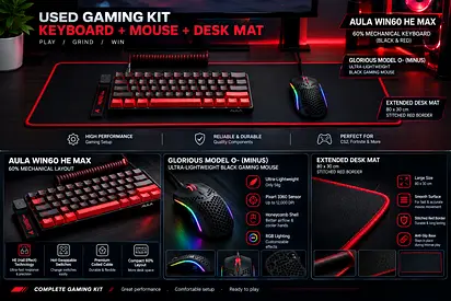 Used Gaming Kit Bundle – AULA HE Keyboard + Glorious Model O- Mouse + mousepad