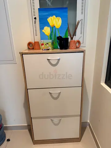 Wooden 3-Drawer Cabinet / Shoe Storage in Good Condition
