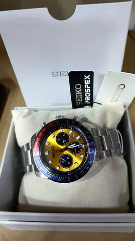 Seiko Prospex Chronograph Stainless Steel Watch - Yellow Dial