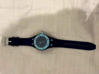 Ap x swatch replica 1:1 blue with strap and watch bezel guard in blue color way ✅