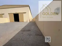 35KVA Electricity | Industrial Warehouse with Mezzanine and Yard for Rent on a Main Road in Al Sajaa