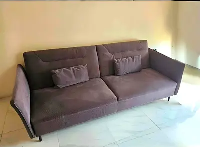 3-seater grey fabric sofa in good condition