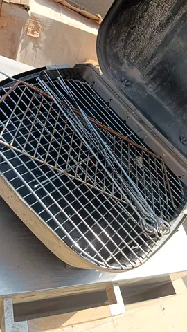 Hand Used charcoal BBQ grill with lid and skewers - good condition