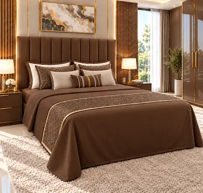 New king bed with headboard and storage bed - modern brown king size bed