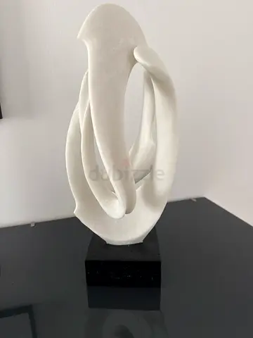 Modern Abstract White Stone Sculpture — Decorative Art Piece