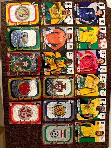 Collection of Football World Cup Player & Badge Trading Cards (89 cards)