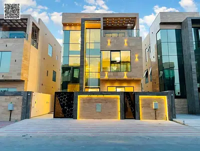 Villa for sale in Ajman | Al Helio 2 area | 5 bedrooms, majlis, living room, and terrace | Freehold