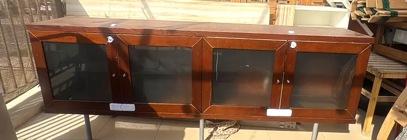 TV Cabinet with Glass Doors (4 Compartments)
