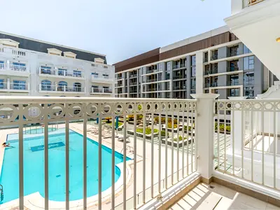Balcony with Pool View I Vacant I Bright 1BR