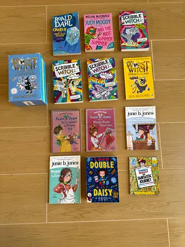 Collection of children's and young reader books — assortment including Roald Dahl, Junie B. Jones