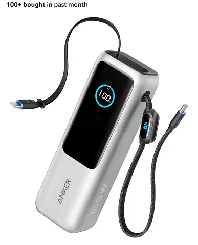 Anker Power Bank, 25,000mAh 165W Total Output Portable Charger for Laptops
3 USB-C Ports with 100W M