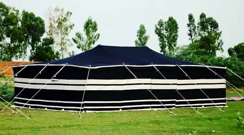Large Traditional Black & White Outdoor Majlis Tent - Good Condition