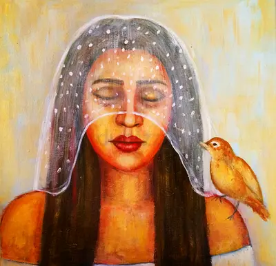 Original Oil Painting “Whispers” | Unique Handmade Art | 40×40 cm | Dubai لوحه زيتيه اصلية