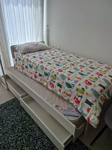 2 ikea double beds with 4 mattresses