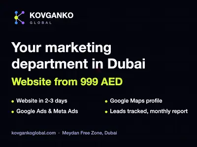 Your Marketing Department in Dubai - Start with a Website from 999 AED