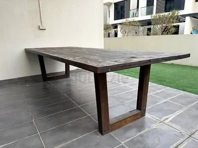 West elm Large Solid Wood Dining Table - Rustic Dark Finish