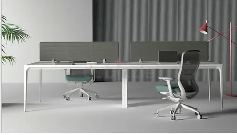 Wooden Office Desk with Cable Management - Excellent Condition