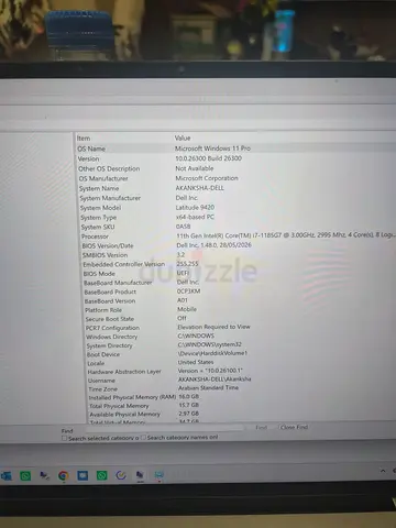 Dell Latitude 9420 Laptop - Windows 11 Pro, Intel i7 11th Gen, 16GB RAM, 512GB SSD (specs shown)