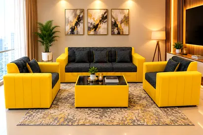 3+1+1 Sofa Set with Black Center Table

Beautiful 3+1+1 sofa set with a matching black center table.