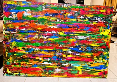 Colorful line Abstract acrylic painting