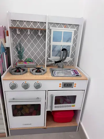 Wooden Play Kitchen Set with Oven, Stove and Accessories