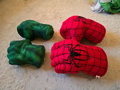 Hulk Spiderman big foam fighting gloves halloween dress