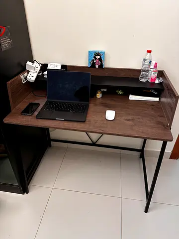 Compact wooden study desk with shelf - Mint condition