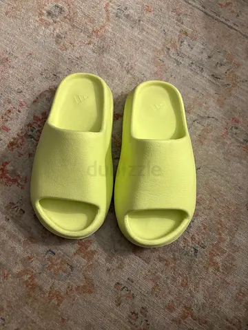 Light Green Slide Sandals yezzy- Comfortable Slip-On Pair