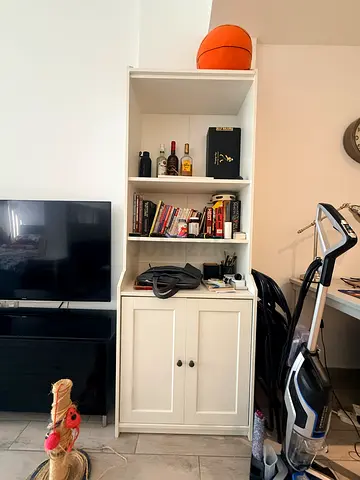 White book shelf and cabinet - good condition