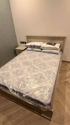 Single bed with headboard, mattress and bedside table - good condition