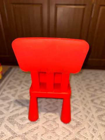 Red Plastic Kids Chair - Small Learning/Play Chair