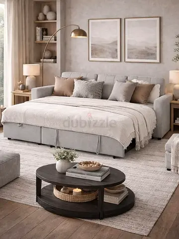 Light gray colour 3 seater Sofa bed