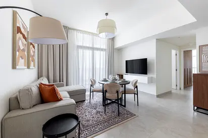 Fully furnished 2BR | Private balcony | City view | Jumeirah Village Triangle