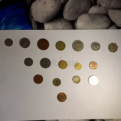 Different types of ancient old coins and collectibles